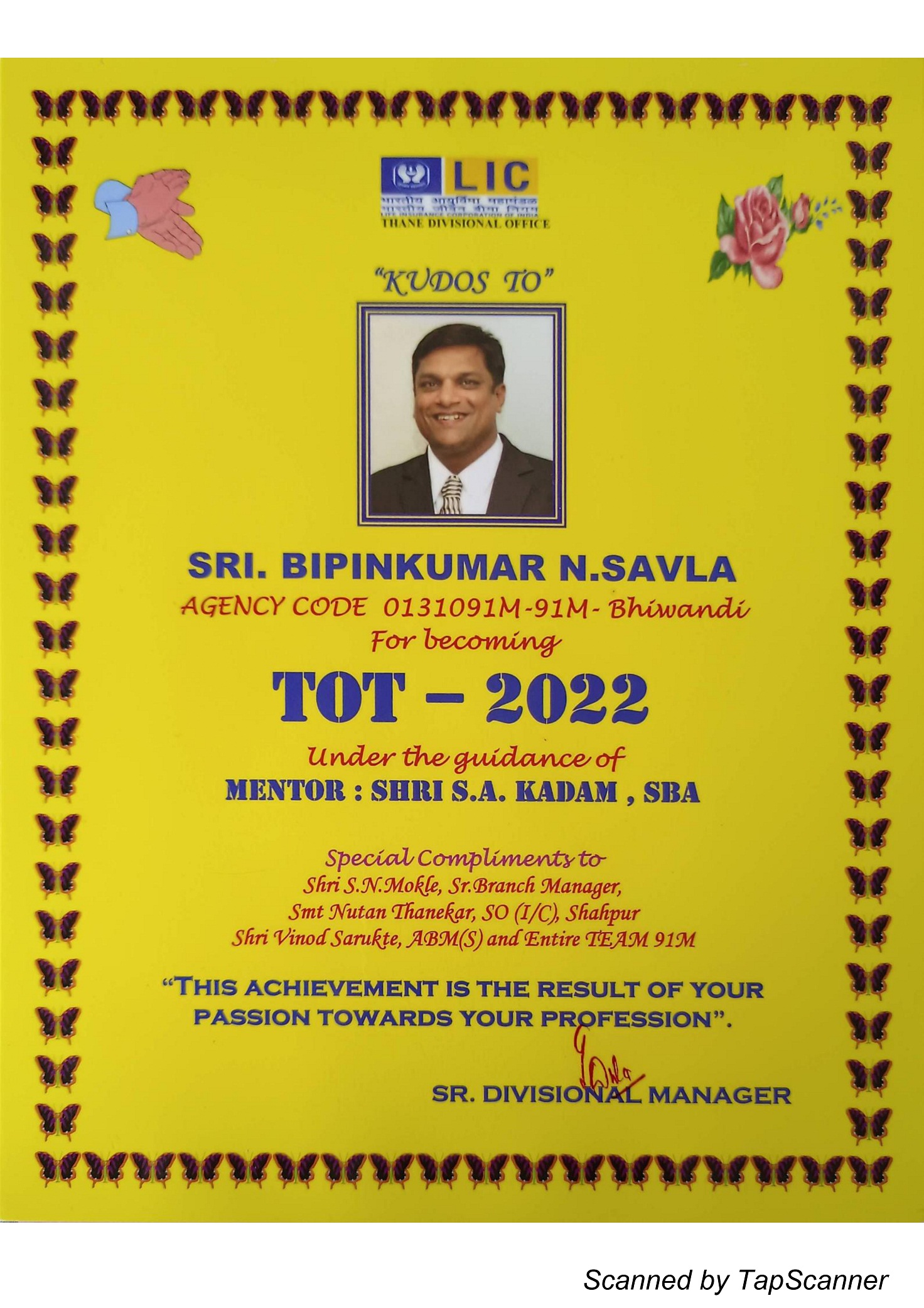 Felicitated for TOT 2022